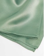 satin slim tie and pocket square in sage green