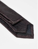 paisley print tie in dark brown