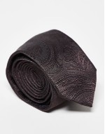 paisley print tie in dark brown