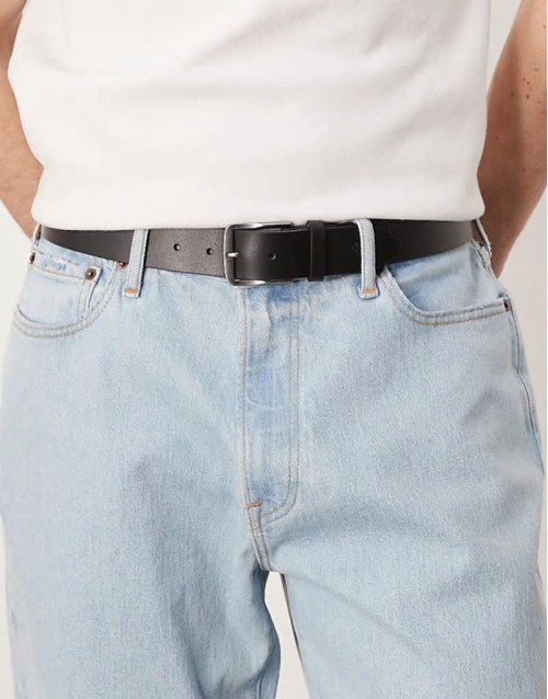 classic leather belt in black