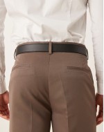 smart reversible belt in black and navy faux leather