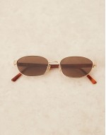 Special Offer Lara oval metal frame sunglasses in chestnut