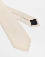 satin tie and pocket square in beige