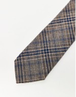 check tie in brown and blue