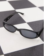 slim rectangle wrap sunglasses in black