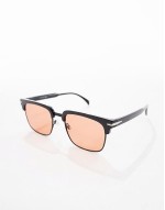 retro sunglasses in black with amber lens