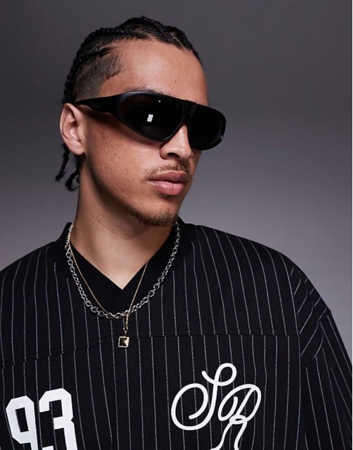 festival racer sunglasses in matte black with smoke lens