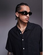 festival racer sunglasses in black with grey smoke lens