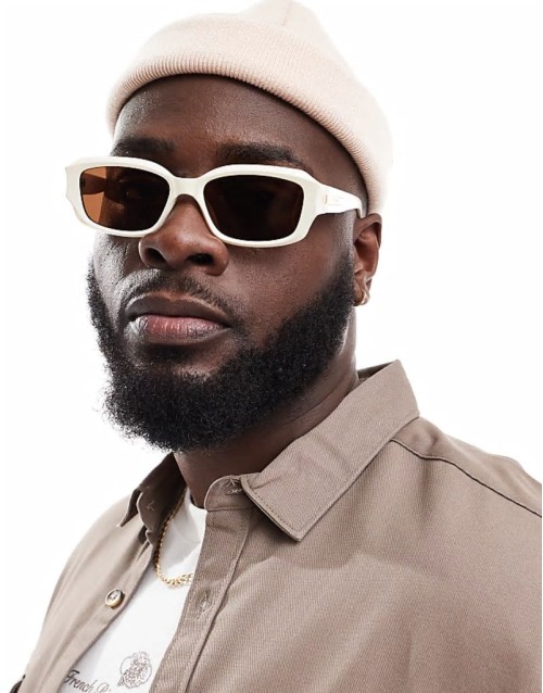 square sunglasses in white