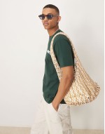 chunky rectangle in tortoise frame with blue lens