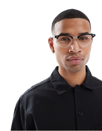 retro sunglasses with clear lens in black