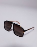Quay studio sesh shield sunglasses in tortoiseshell