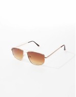slim metal aviator sunglasses in gold